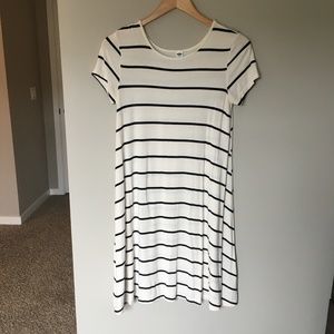 Black and White Stripe Tshirt Dress